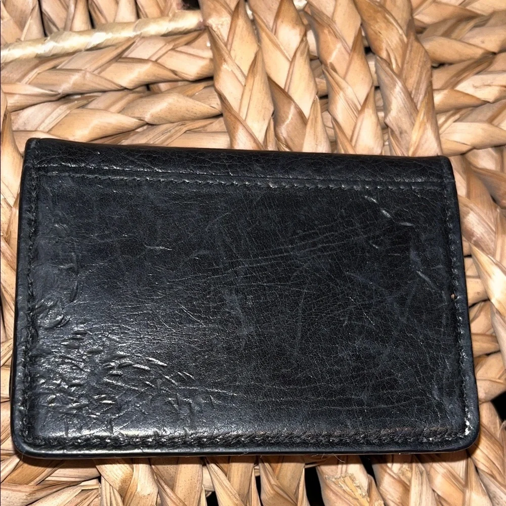 Salvatore Ferragamo Black Leather Folded Card & Key Holder